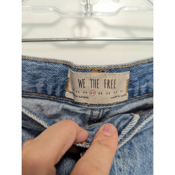 Free People Maggie Jeans Women Size 27 Blue Straight Leg Ankle Distressed Boho - Picture 7 of 11